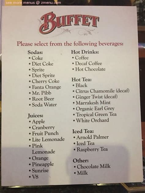 barona buffet wednesday menu.